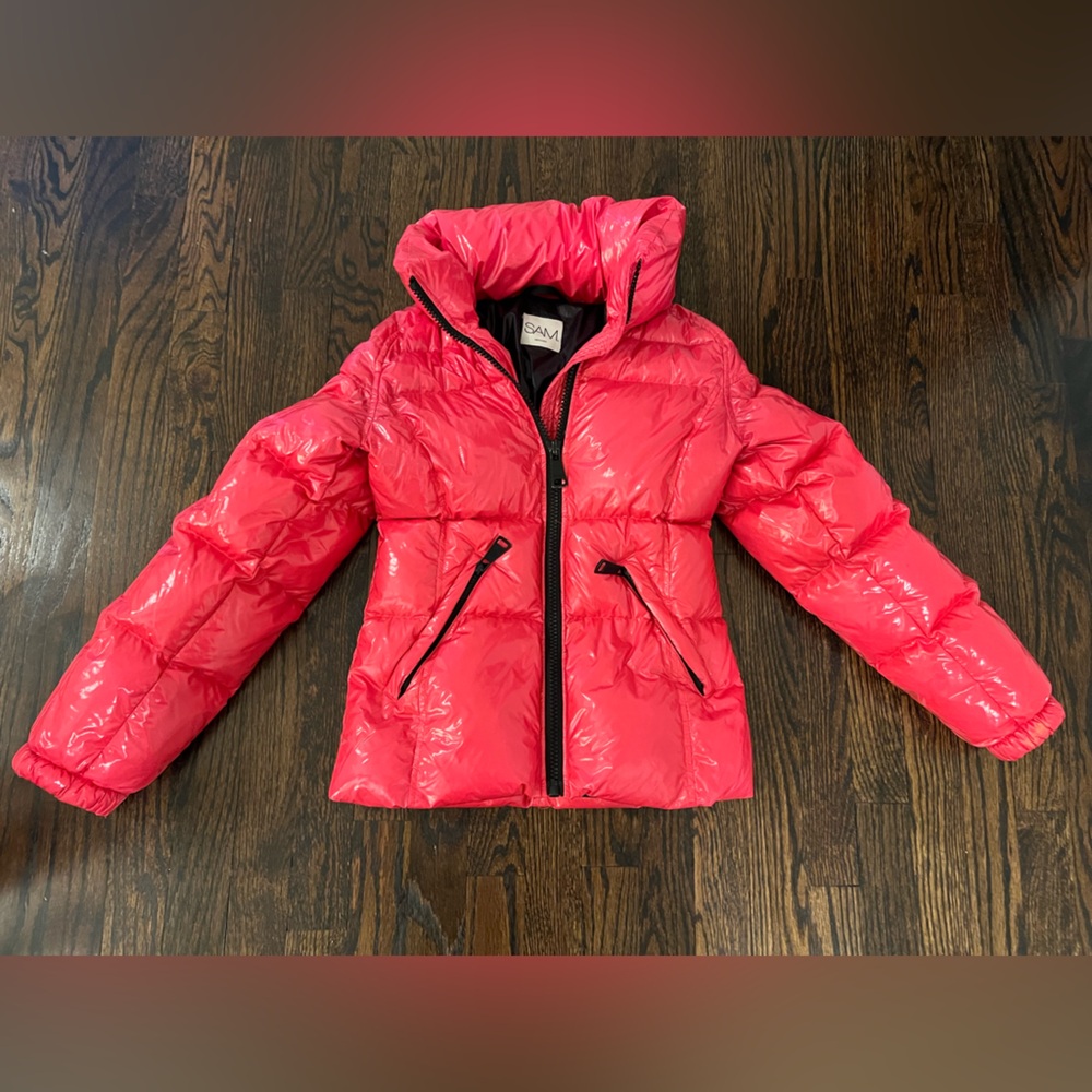 Sam.  Girls' Freestyle Down Jacket - Big Kid Size 14 - Bright pink
